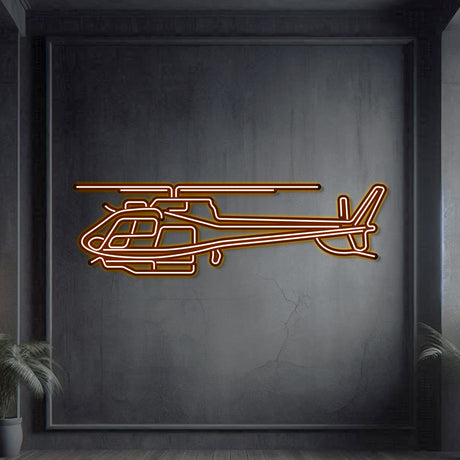 Navigate Craft H125 décor, ready‑to‑hang with neon accent, ideal avgeek gift for pilots and aviation professionals
