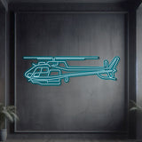 Matte‑finish H125 neon aircraft wall art, iconic aviation heritage gift for special occasions like retirements or milestones