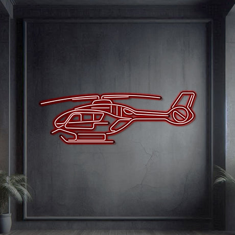 Matte-finish RAF Juno HT1 neon aircraft wall art — iconic training helicopter gift for retirements or aviation milestones