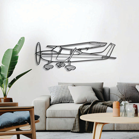 Skylane UL Angle metal wall décor, textured matte steel lifted 1 cm for sleek floating aviation design
