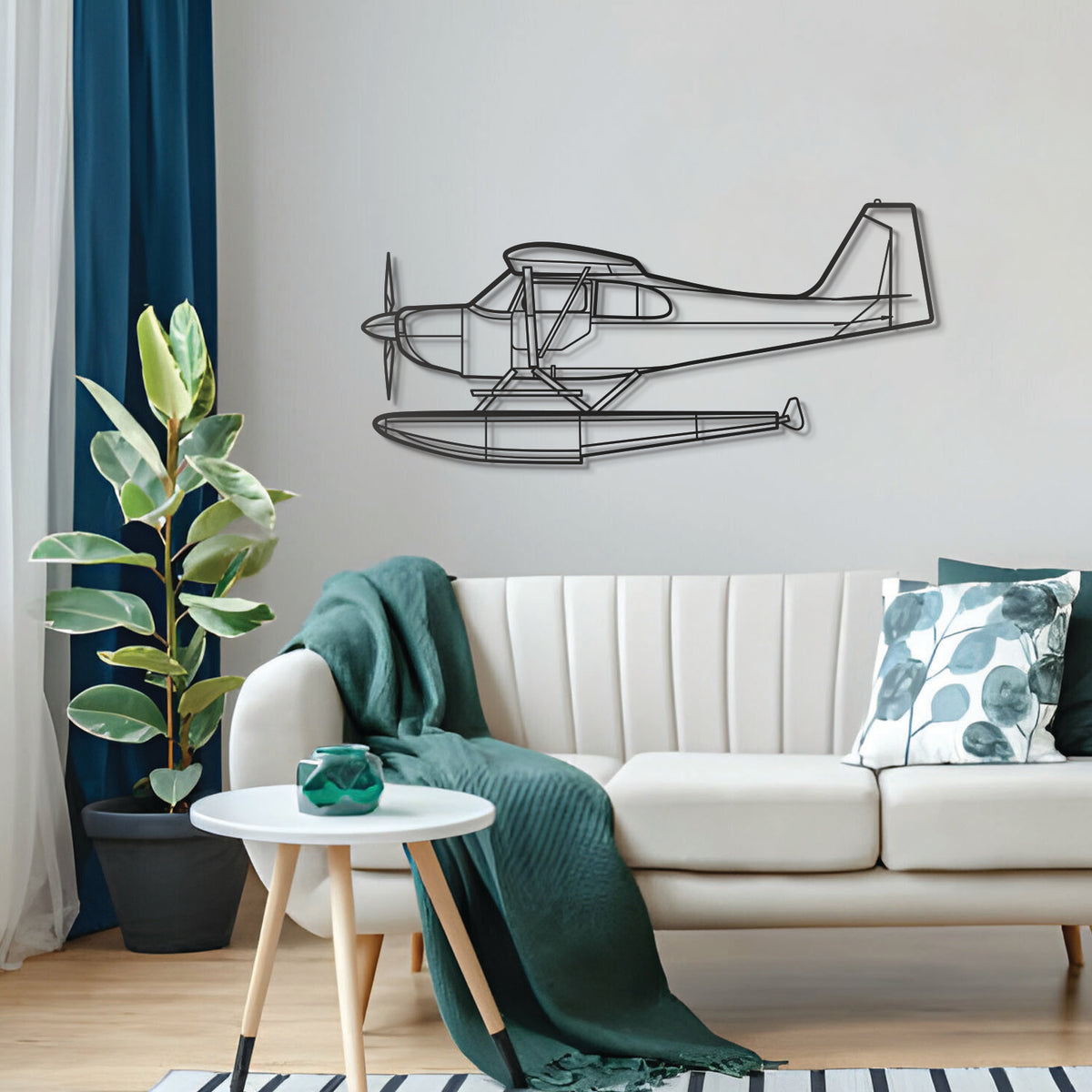 Historic Citabria aerobatic trainer silhouette – powder‑coated matte finish blends with contemporary interiors; first flown in 1964 and certified for positive/negative G maneuvers