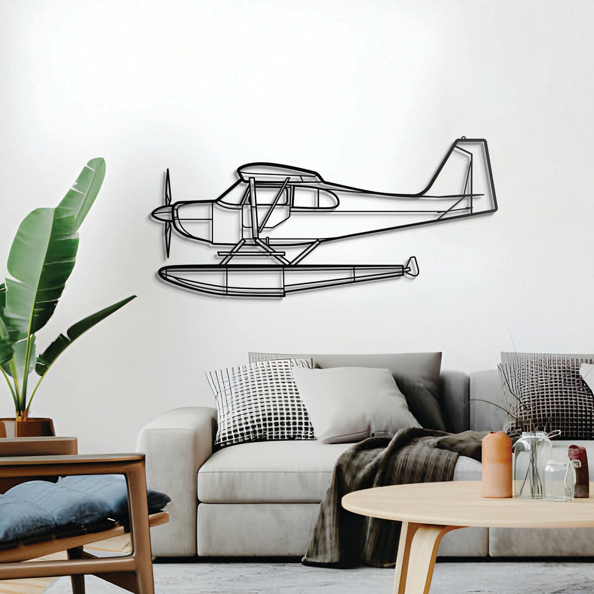 Citabria wall décor – elevated 1 cm off the wall using elevation screws for a crisp 3D shadow effect capturing its classic parasol wing profile