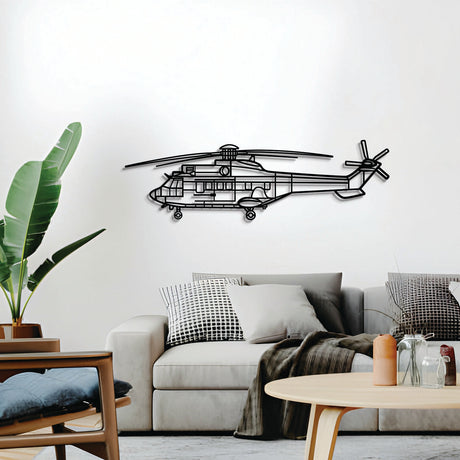 Navigate Craft AS332 Super Puma décor, ready-to-hang with elevation spacers, ideal avgeek gift for helicopter enthusiasts