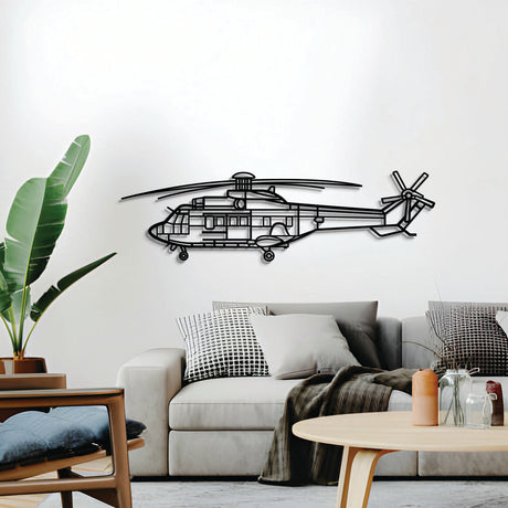 Navigate Craft AS 332UL décor, ready‑to‑hang with elevation spacers, perfect avgeek gift for helicopter enthusiasts
