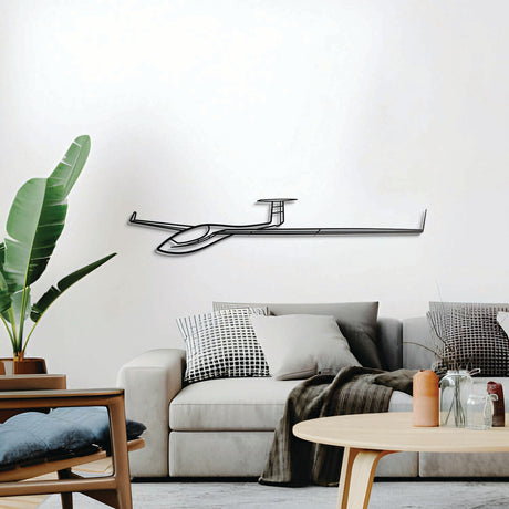 ASW 27 wall décor, textured matte steel elevated 1 cm for sleek floating aviation design