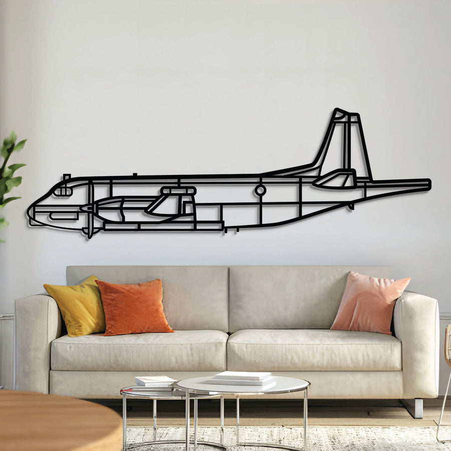 Atlantique 2 (Bréguet 1150) French maritime patrol aircraft wall art, laser-cut 2 mm steel with matte textured finish and 3D elevation