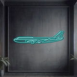747-800 aviation neon wall décor in matte steel, laser-cut precision, floating 3D effect for modern interior