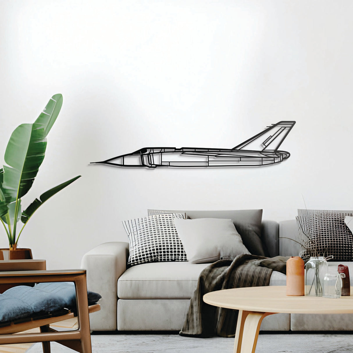 CF‑105 Arrow wall décor – elevated 1 cm off the wall using spacers to create a striking 3D shadow effect of this Mach 2‑capable Cold War interceptor