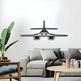 Rockwell B‑1 Lancer front silhouette – elevated 1 cm from wall with spacers for 3D effect