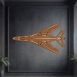 B-1B Lancer neon aircraft wall art, matte steel, raised 1 cm for 3D floating effect