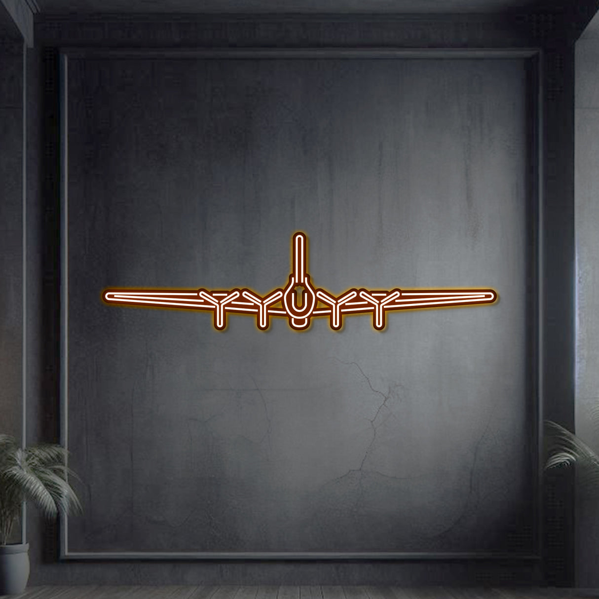 Navigate Craft Flying Fortress décor, ready‑to‑hang neon outline—perfect gift for WWII aviation enthusiasts and military history collectors