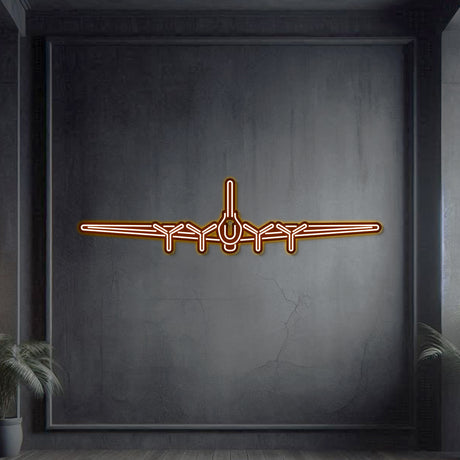Navigate Craft Flying Fortress décor, ready‑to‑hang neon outline—perfect gift for WWII aviation enthusiasts and military history collectors