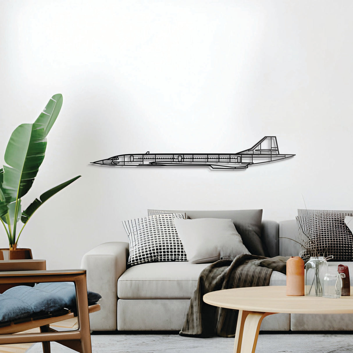 Concorde wall décor — textured powder‑coated 2 mm steel, ready‑to‑hang iconic delta‑wing sculpture