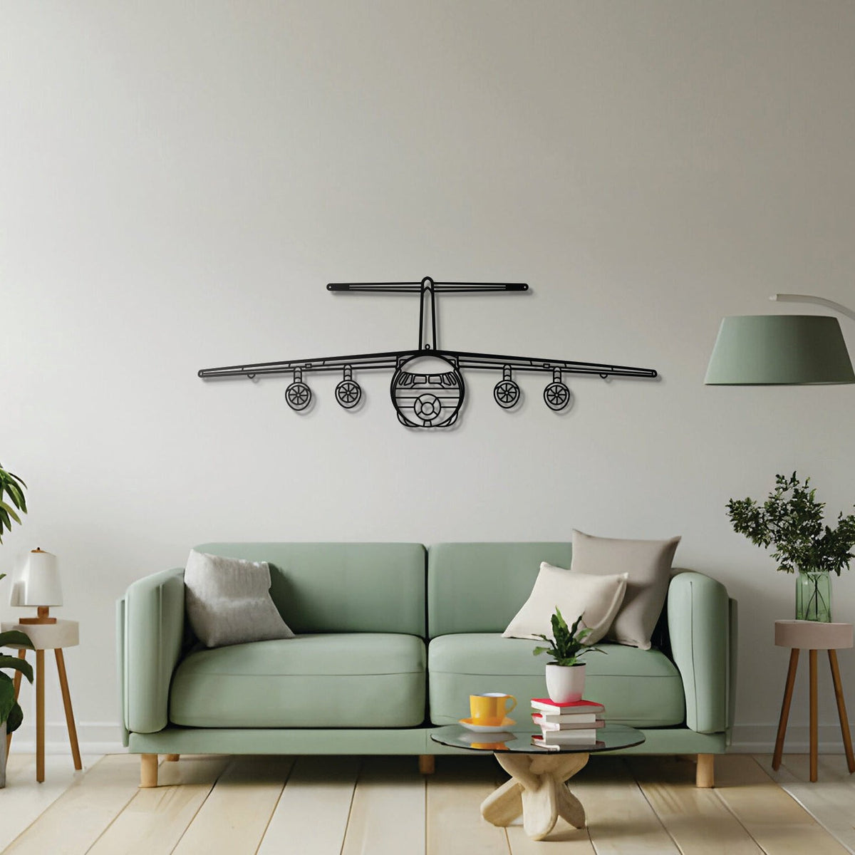 BAe 146 airplane wall décor in textured matte steel for aviation enthusiasts