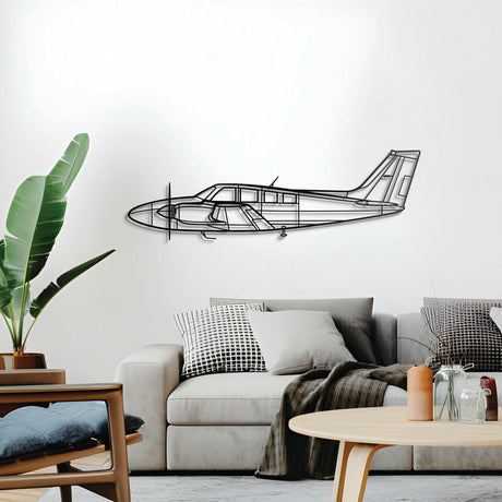 Baron G58 wall décor, textured matte steel elevated 1 cm for sleek floating aviation design