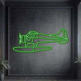 DHC‑2 Beaver neon wall art, vintage-branded aviation décor ideal for lodges, hangars, or modern living spaces