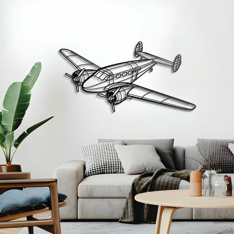 Model 18 wall décor – elevated slightly off the wall with spacers to create a striking 3D shadow effect of this classic 1937 low‑wing taildragger