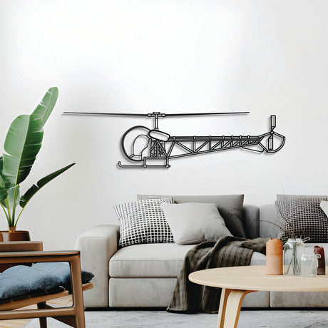 47 aircraft wall décor – elevated 1 cm from the wall using elevation screws for a subtle 3D shadow effect