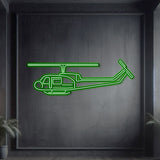 Med Huey neon wall art, modern aviation décor ideal for hangars, offices, or contemporary living spaces