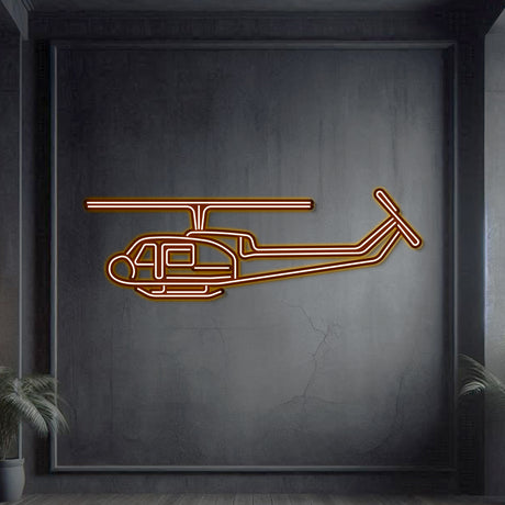 Navigate Craft Med Huey décor, ready‑to‑hang with neon accent, perfect avgeek gift for helicopter enthusiasts