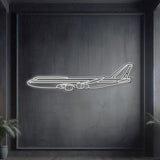747-8 neon aircraft wall art, laser-cut 2 mm steel with matte powder coat and floating 3D effect