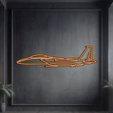 Matte‑finish F‑15 Strike Eagle neon aircraft wall art—iconic aviation heritage gift for retirements or milestone celebrations