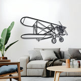 Stearman Model 75 biplane wall décor – sleek steel silhouette ideal for hangar, office, or living space