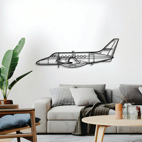 Jetstream 32 front‑view wall decor – elevated 1 cm from wall using spacers for a striking 3D effect and sleek regional airliner profile