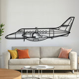 British Aerospace Jetstream 32 twin‑turboprop regional airliner silhouette – laser‑cut 2 mm steel, textured matte powder‑coat finish, ready to hang