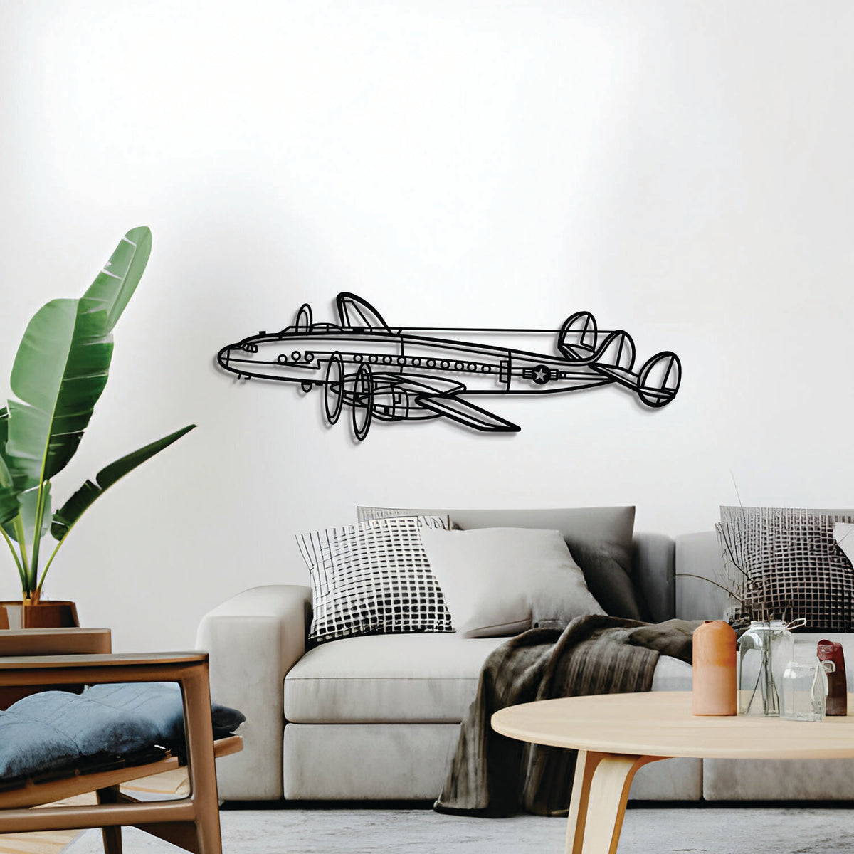 Navigate Craft C-121A Constellation décor, ready-to-hang with elevation screws, ideal vintage aviation gift for avgeeks