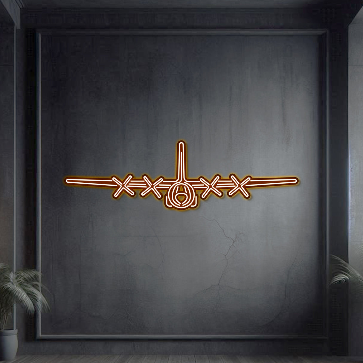 Navigate Craft C‑130H décor, ready-to-hang with vibrant neon frame—perfect avgeek gift for tactical airlift and airborne operations enthusiasts