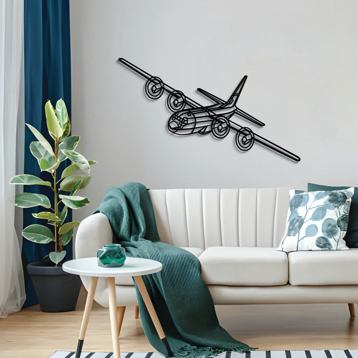 Matte-finish C‑130H2 aircraft wall art, perfect avgeek gift for special occasions like birthdays or housewarmings