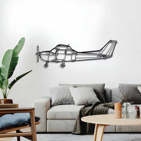 Skyhawk 172 general aviation aircraft metal silhouette – sleek trainer plane décor for home or hangar
