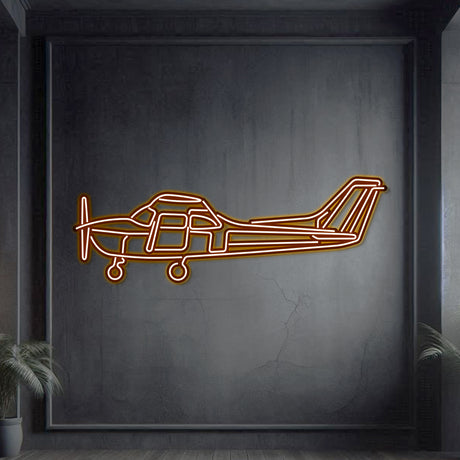 Navigate Craft Skyhawk décor, ready‑to‑hang with neon accent, a memorable avgeek gift for aviation lovers