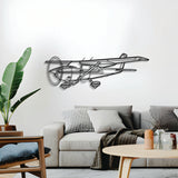 182Q Skylane aircraft angle metal art – elevated 1 cm off wall using elevation screws for a clean 3D shadow effect