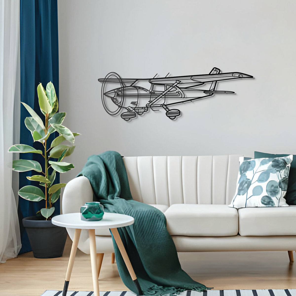 Modern 182Q Skylane metal wall art – powder‑coated matte finish that blends seamlessly with contemporary interiors