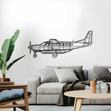 C208B Grand Caravan floatplane silhouette décor, elevated 1 cm from wall, ready-to-hang aviation art