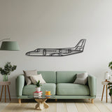Citation II jet silhouette crafted from 2 mm laser‑cut steel with matte powder‑coat finish