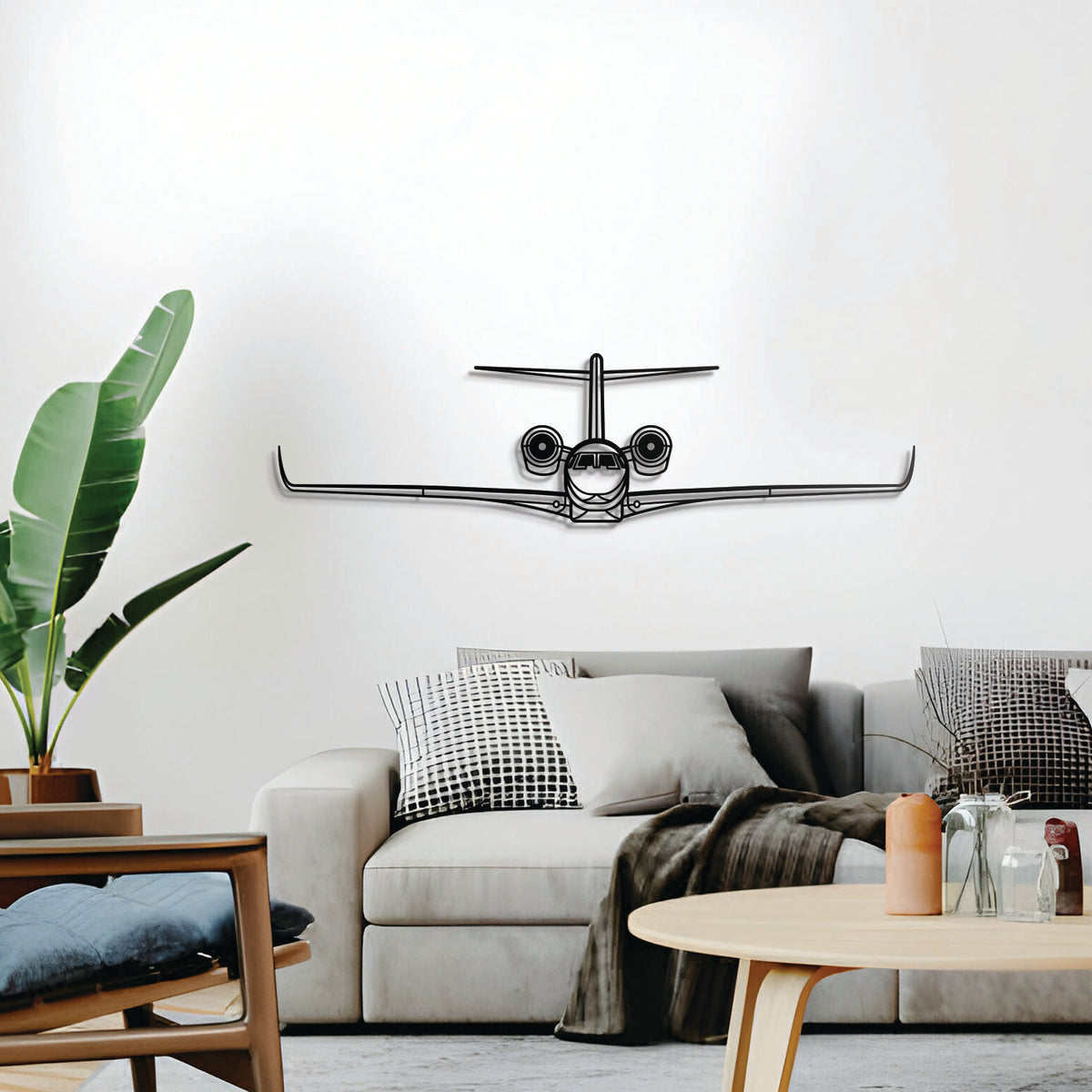 Citation X wall décor – elevated 1 cm off the wall using elevation screws to create a sleek 3D shadow effect