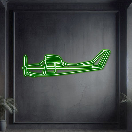 Navigate Craft R182 décor, ready‑to‑hang with neon accent, perfect avgeek gift for general aviation pilots