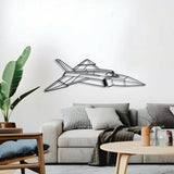 CF‑105 Arrow wall décor, textured matte steel elevated 1 cm for sleek floating aviation ambiance