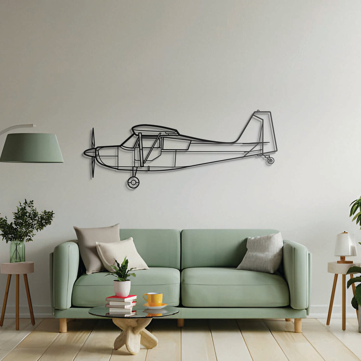 Aviation décor highlight: Bellanca Champion 7ECA laser‑cut steel wall art with matte finish and elevation screws—ideal centerpiece for avgeek spaces