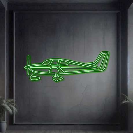 Navigate Craft SR22 décor, ready‑to‑hang with neon accent, a standout avgeek gift for aviation enthusiasts