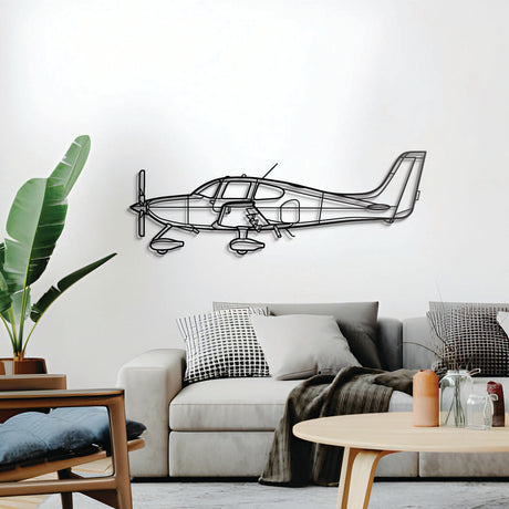 Cirrus SR22T GTS aircraft wall décor – sleek GA turboprop-style plane silhouette