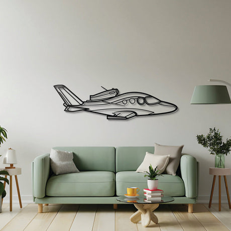 SF50 Vision Jet aircraft wall décor – sleek single-engine jet design rendered in powder-coated steel