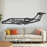 Cessna Citation 650 midsize business jet silhouette wall art, laser-cut 2 mm steel with matte textured finish and 3D elevation
