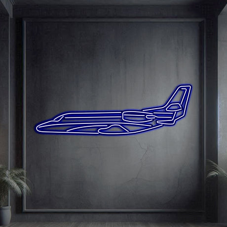 Navigate Craft Citation XLS décor, ready‑to‑hang steel wall art with neon accent—ideal gift for corporate aviation enthusiasts