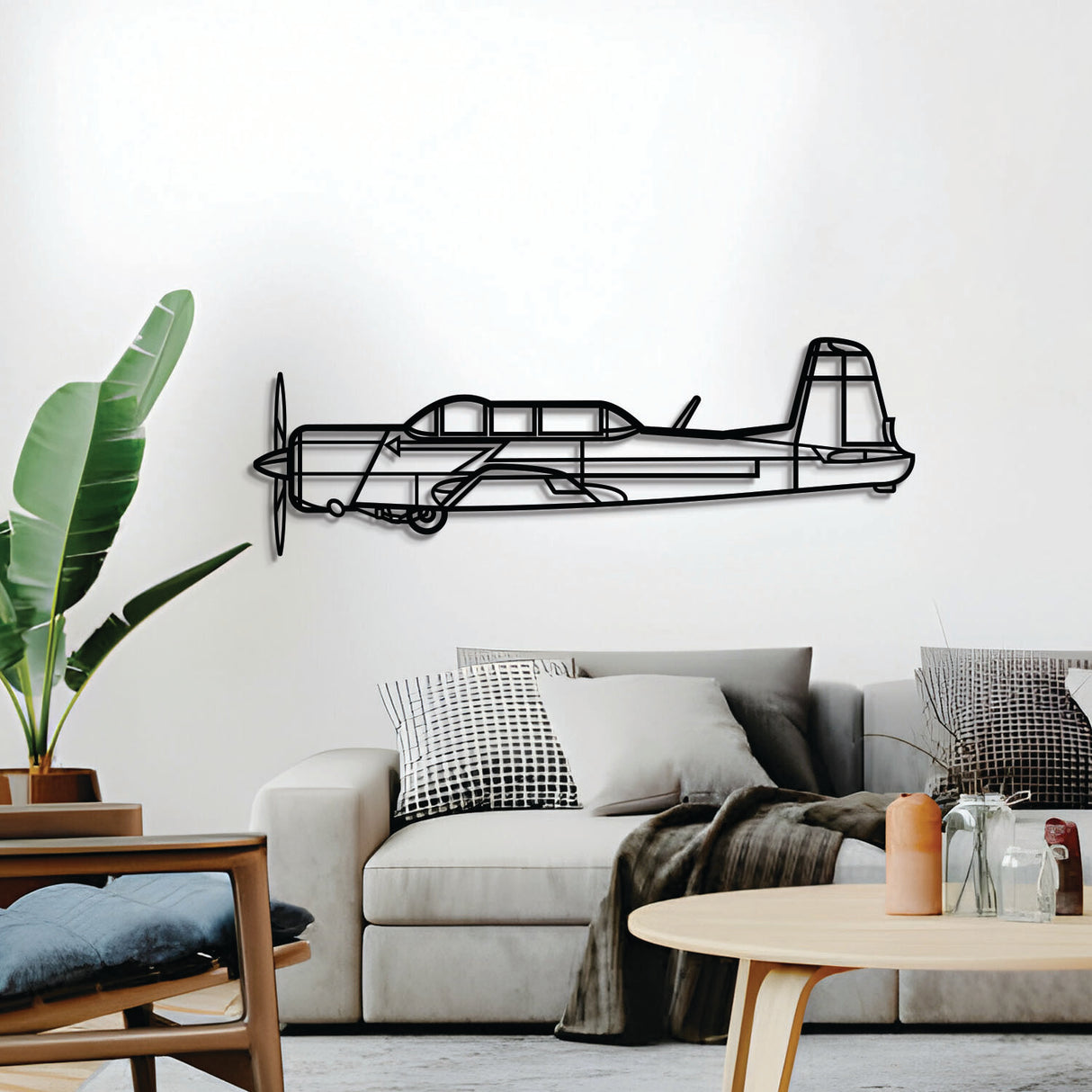Navigate Craft CJ‑6 décor, ready‑to‑hang with elevation spacers, ideal gift for avgeek aviation fans