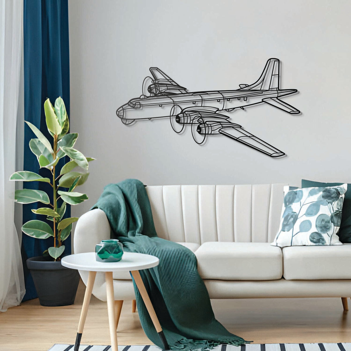 Premium CP‑107 Argus Angle metal wall art, no‑assembly under 40″, sleek matte textured steel ideal for hangar or modern interiors
