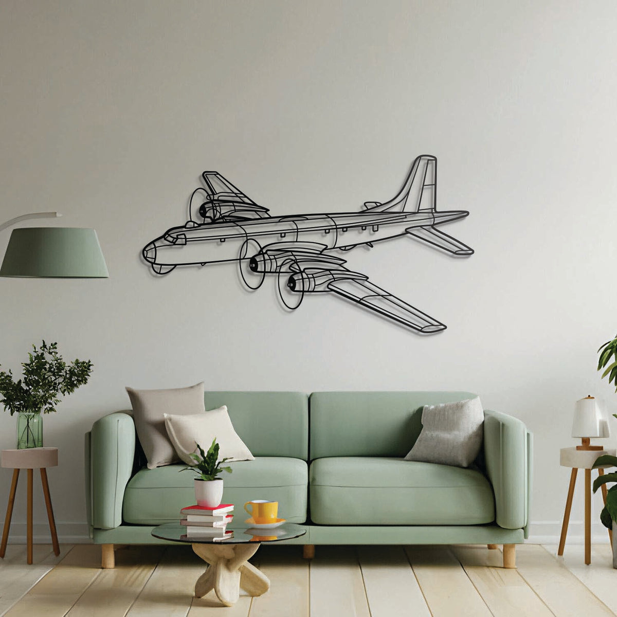 Aviation décor highlight: CP‑107 Argus Angle laser‑cut steel wall art with matte finish and elevation screws for avgeek spaces